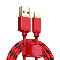 Cable Type-C Android Universel T09 pour LG K11 Rouge