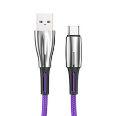 Cable Type-C Android Universel T12 pour Apple iPad Air 5 10.9 (2022) Violet