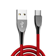 Cable Type-C Android Universel T21 pour Samsung Galaxy A71 4G A715 Rouge