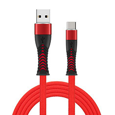 Cable Type-C Android Universel T26 pour Samsung Galaxy Mini S5570 Rouge