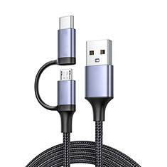 Cable Type-C et Mrico USB Android Universel 3A H01 pour Apple iPad Pro 12.9 (2021) Gris Fonce