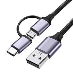 Cable Type-C et Mrico USB Android Universel T03 pour Vivo Y31s 5G Noir