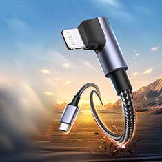 Cable Type-C USB-C vers Lightning USB H01 pour Samsung Galaxy Book Flex 15.6 NP950QCG Gris Fonce
