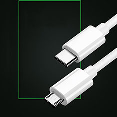 Cable USB 2.0 Android Universel 2A H02 pour Apple iPhone 15 Plus Blanc