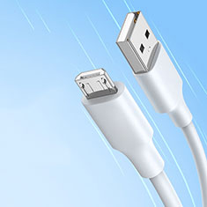 Cable USB 2.0 Android Universel 2A H03 pour Sharp Aquos R7s Blanc