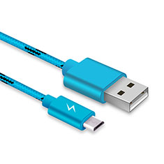 Cable USB 2.0 Android Universel A03 pour Samsung Wave 3 S8600 Bleu Ciel