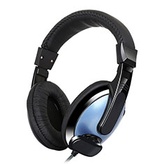Casque Ecouteur Filaire Sport Stereo Intra-auriculaire Oreillette H53 pour Samsung Galaxy A20 Bleu