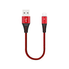 Chargeur Cable Data Synchro Cable 30cm D16 pour Apple iPhone 12 Pro Rouge