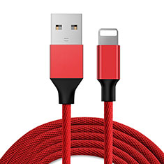Chargeur Cable Data Synchro Cable D03 pour Apple iPhone 8 Plus Rouge