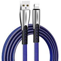 Chargeur Cable Data Synchro Cable D25 pour Apple iPhone 5S Bleu