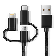 Chargeur Lightning Cable Data Synchro Cable Android Micro USB C01 pour Apple iPhone XR Noir