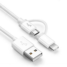 Chargeur Lightning Cable Data Synchro Cable Android Micro USB ML01 pour Vivo iQOO 11 Pro 5G Blanc