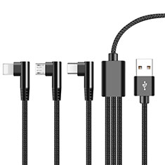 Chargeur Lightning Cable Data Synchro Cable Android Micro USB ML07 pour Accessoires Telephone Casques Ecouteurs Noir