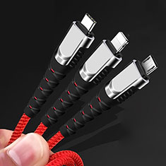 Chargeur Lightning Cable Data Synchro Cable Android Micro USB Type-C 5A H03 Or