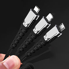 Chargeur Lightning Cable Data Synchro Cable Android Micro USB Type-C 5A H03 pour Sony Xperia 1 IV Or