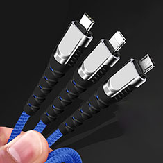 Chargeur Lightning Cable Data Synchro Cable Android Micro USB Type-C 5A H03 pour Apple iPhone 15 Or