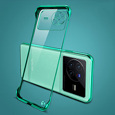 Coque Antichocs Rigide Sans Cadre Transparente Crystal Etui Housse H01 pour Vivo X80 5G Vert