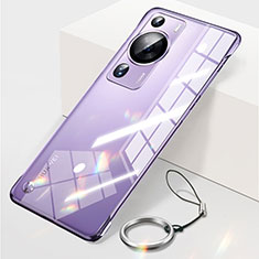 Coque Antichocs Rigide Sans Cadre Transparente Crystal Etui Housse pour Huawei P60 Violet