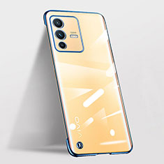 Coque Antichocs Rigide Sans Cadre Transparente Crystal Etui Housse pour Vivo V23 Pro 5G Bleu