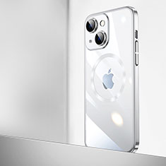 Coque Antichocs Rigide Transparente Crystal Etui Housse avec Mag-Safe Magnetic Magnetique QC2 pour Apple iPhone 15 Argent