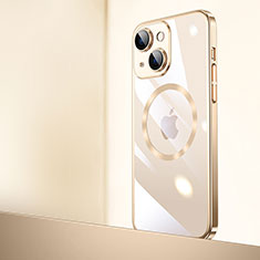 Coque Antichocs Rigide Transparente Crystal Etui Housse avec Mag-Safe Magnetic Magnetique QC2 pour Apple iPhone 15 Or