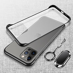 Coque Antichocs Rigide Transparente Crystal Etui Housse avec Support Bague Anneau Aimante Magnetique pour Apple iPhone 14 Pro Max Noir