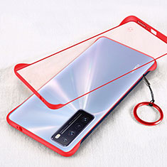 Coque Antichocs Rigide Transparente Crystal Etui Housse H01 pour Huawei Nova 7 5G Rouge