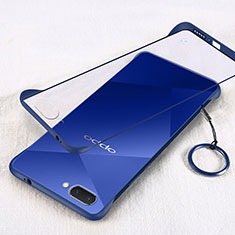 Coque Antichocs Rigide Transparente Crystal Etui Housse H01 pour Oppo A12e Bleu