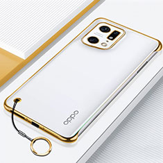 Coque Antichocs Rigide Transparente Crystal Etui Housse H01 pour Oppo Find X5 5G Or