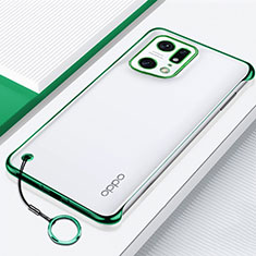 Coque Antichocs Rigide Transparente Crystal Etui Housse H01 pour Oppo Find X5 5G Vert