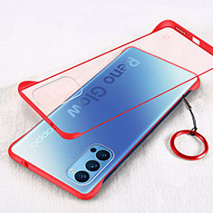 Coque Antichocs Rigide Transparente Crystal Etui Housse H01 pour Oppo Reno4 Pro 5G Rouge