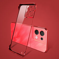 Coque Antichocs Rigide Transparente Crystal Etui Housse H01 pour Oppo Reno8 Pro 5G Rouge