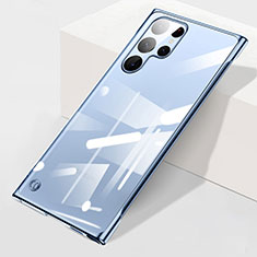 Coque Antichocs Rigide Transparente Crystal Etui Housse H01 pour Samsung Galaxy S22 Ultra 5G Bleu