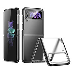 Coque Antichocs Rigide Transparente Crystal Etui Housse H01 pour Samsung Galaxy Z Flip4 5G Noir