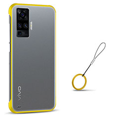 Coque Antichocs Rigide Transparente Crystal Etui Housse H01 pour Vivo X50 Pro 5G Jaune