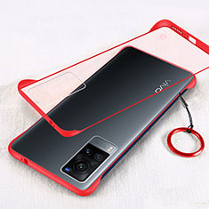 Coque Antichocs Rigide Transparente Crystal Etui Housse H01 pour Vivo X60 5G Rouge