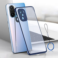 Coque Antichocs Rigide Transparente Crystal Etui Housse H01 pour Xiaomi Poco F3 5G Bleu