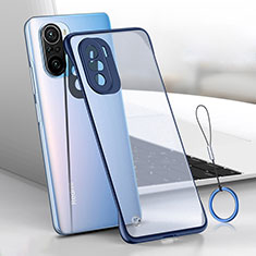 Coque Antichocs Rigide Transparente Crystal Etui Housse H01 pour Xiaomi Redmi K40 Pro+ Plus 5G Bleu