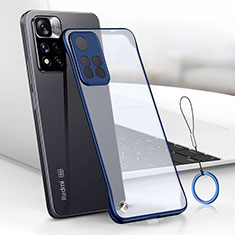 Coque Antichocs Rigide Transparente Crystal Etui Housse H01 pour Xiaomi Redmi Note 11T 5G Bleu