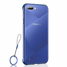 Coque Antichocs Rigide Transparente Crystal Etui Housse H02 pour Oppo AX5 Bleu