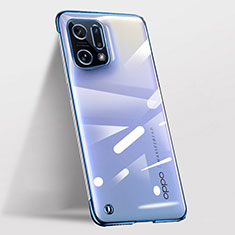 Coque Antichocs Rigide Transparente Crystal Etui Housse H02 pour Oppo Find X5 5G Bleu