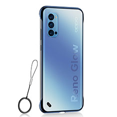 Coque Antichocs Rigide Transparente Crystal Etui Housse H02 pour Oppo Reno4 Pro 5G Bleu