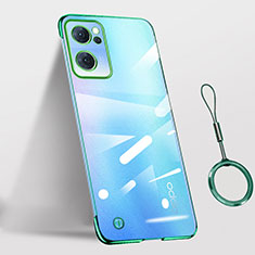 Coque Antichocs Rigide Transparente Crystal Etui Housse H02 pour Oppo Reno7 SE 5G Vert