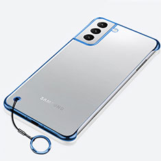 Coque Antichocs Rigide Transparente Crystal Etui Housse H02 pour Samsung Galaxy S21 Plus 5G Bleu
