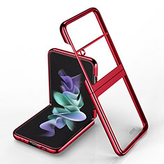 Coque Antichocs Rigide Transparente Crystal Etui Housse H02 pour Samsung Galaxy Z Flip4 5G Rouge