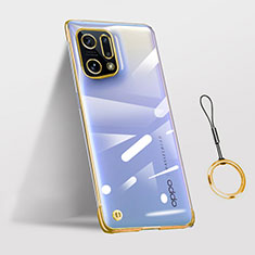 Coque Antichocs Rigide Transparente Crystal Etui Housse H03 pour Oppo Find X5 5G Or