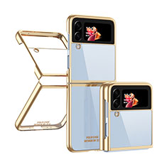 Coque Antichocs Rigide Transparente Crystal Etui Housse H03 pour Samsung Galaxy Z Flip4 5G Or