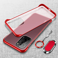Coque Antichocs Rigide Transparente Crystal Etui Housse H03 pour Xiaomi Poco F3 5G Rouge