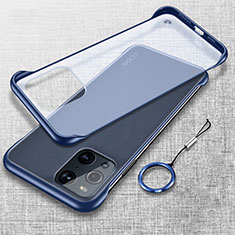 Coque Antichocs Rigide Transparente Crystal Etui Housse H04 pour Oppo Find X3 Pro 5G Bleu