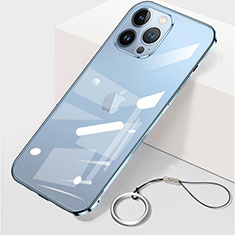 Coque Antichocs Rigide Transparente Crystal Etui Housse H09 pour Apple iPhone 13 Pro Bleu